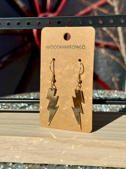 Gold Lightning Earrings