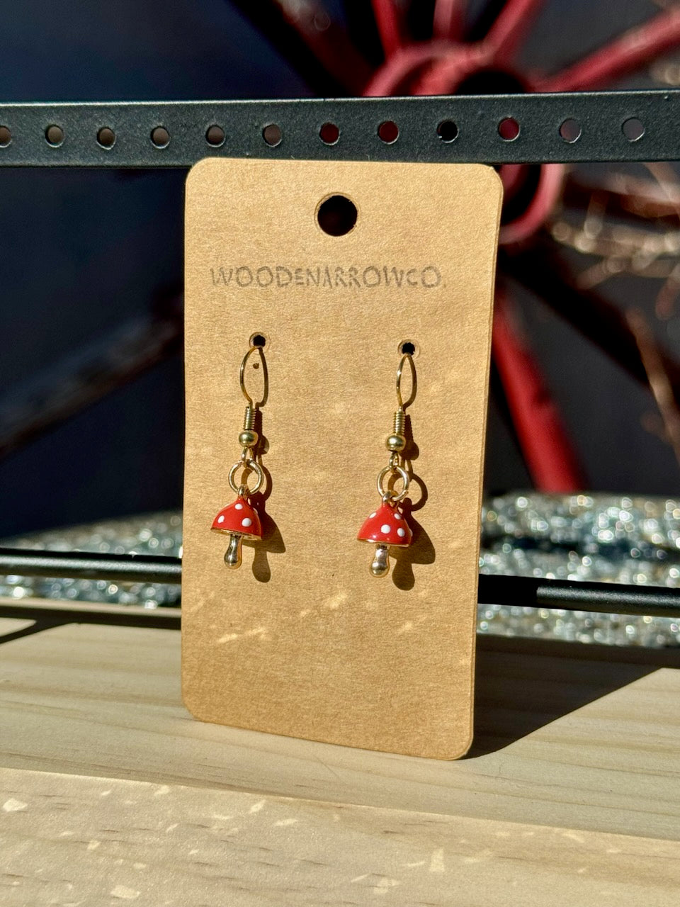 Tiny Mushroom Earrings