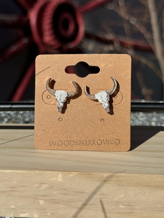 Bull Skull Stud Earrings